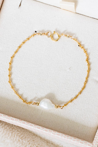 Large Keshi Pearl & Bead Mini Anela Bracelet
