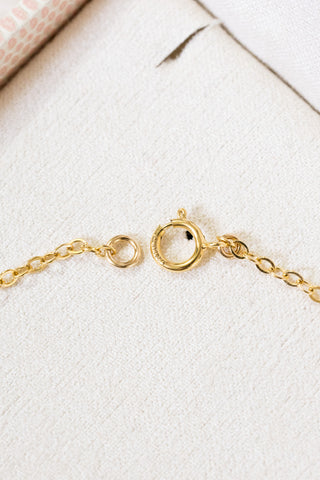Flat Pink Pearl & Diamond Link Plain Bracelet