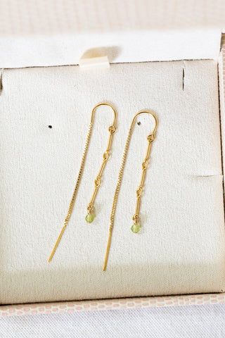 Bar & Peridot U Box Ear Threaders