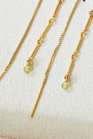 Bar & Peridot U Box Ear Threaders