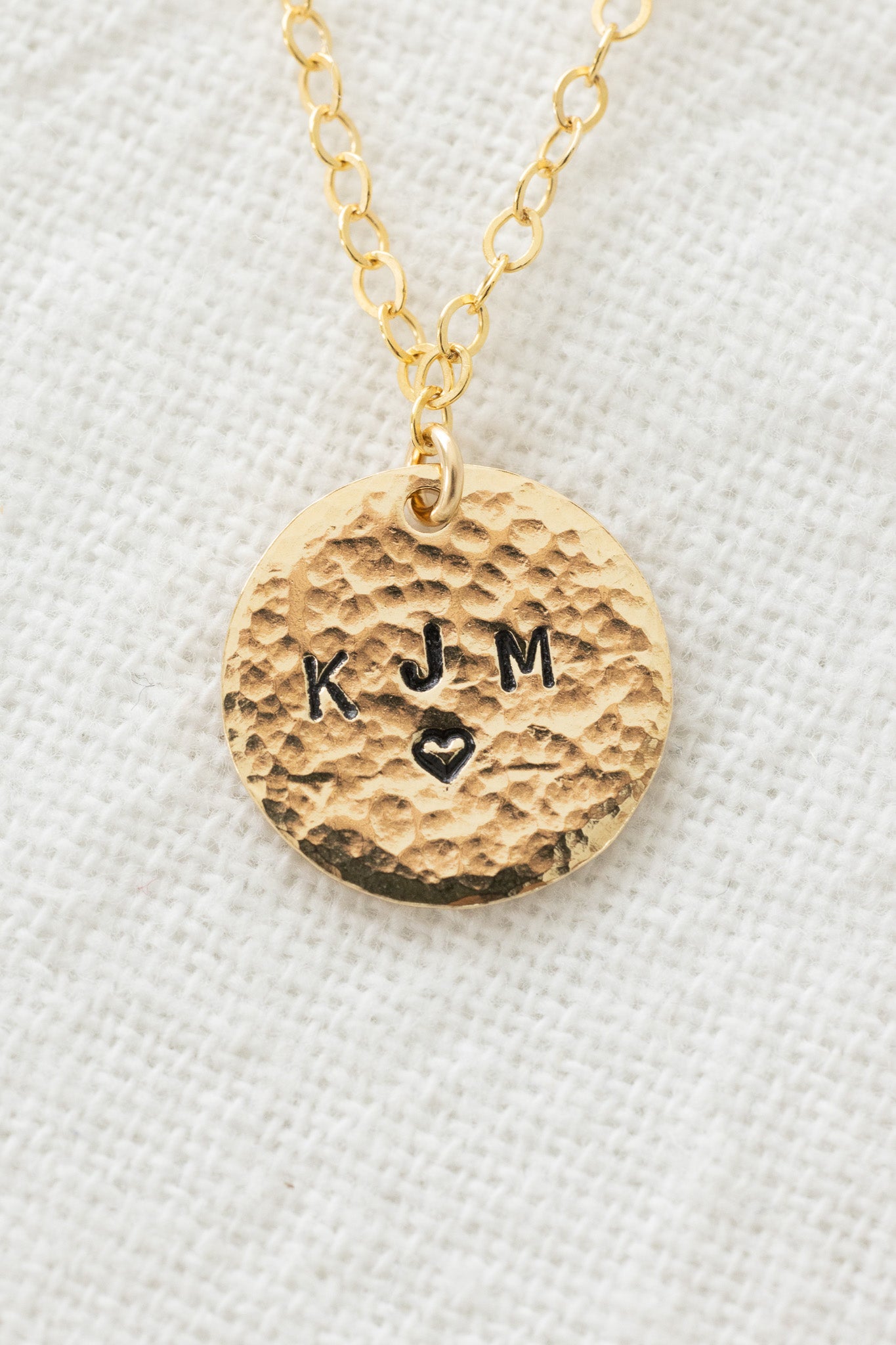 Custom Stamped Textured Disc Necklace โ Laine Honolulu