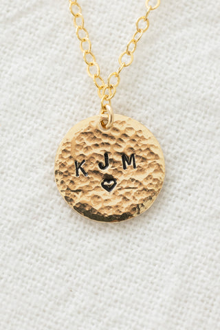Custom Stamped Textured Disc Necklace