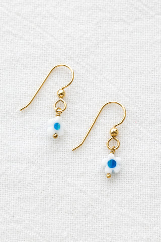 Blue Daisy Dangle Earrings