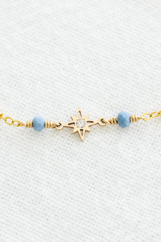 CZ Star Blue Opal Beam Bracelet