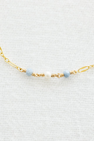 Blue Opal & Pearl Princess Bracelet
