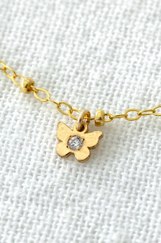 CZ Butterfly Beam Anklet