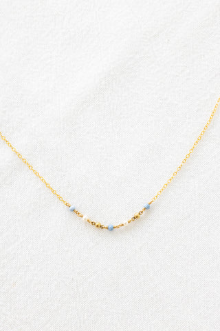 Blue Opal Pearl & Bead Necklace