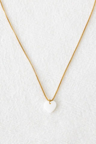 Mother of Pearl Heart Box Necklace