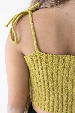 Mustard Textured Ribbed Knit Cami