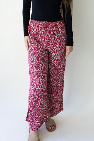 Red/White Floral Pants
