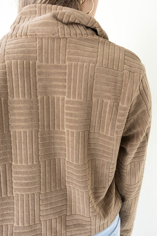 Brown Block Striped Corduroy Jacket