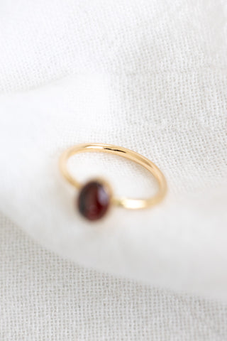 Sample Sale - Oval Garnet Stacking Ring 5.5