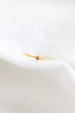 Sample Sale - Champagne CZ Twisted Ring 6