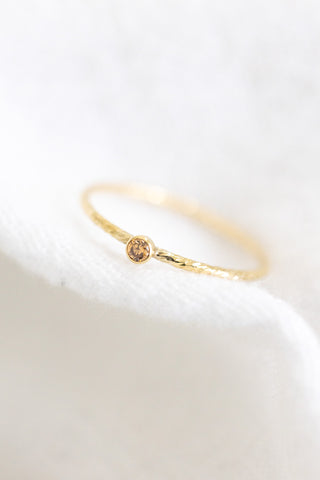 Sample Sale - Champagne CZ Twisted Ring 6