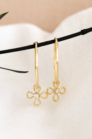 CZ Flower Endless Hoops