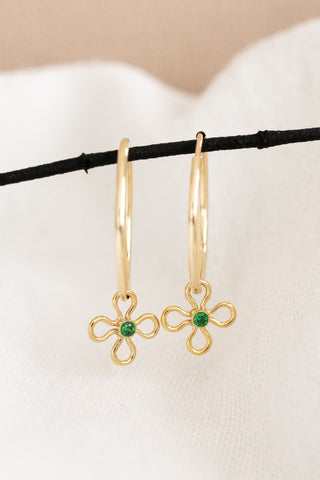 CZ Flower Endless Hoops