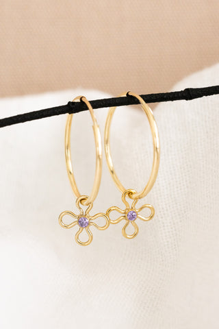 CZ Flower Endless Hoops