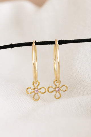 CZ Flower Endless Hoops