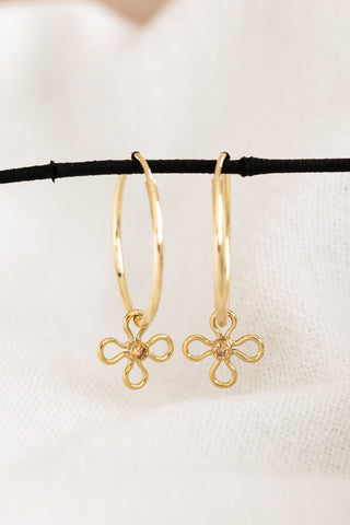 CZ Flower Endless Hoops