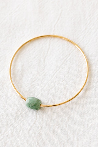 Jade Hammered Bangle