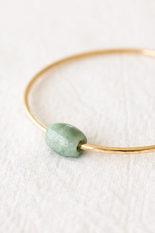 Jade Hammered Bangle