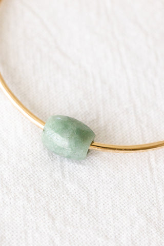 Jade Hammered Bangle