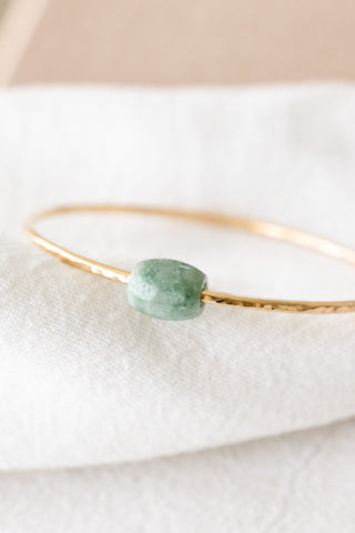 Jade Hammered Bangle