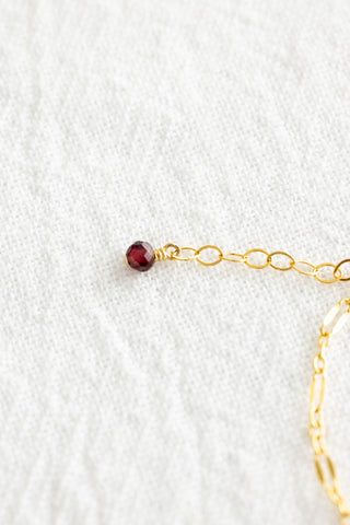 CZ Garnet Flower Princess Bracelet