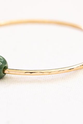 Round Patterned Jade Bangle