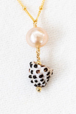 Edison Pearl Drupe Shell Necklace