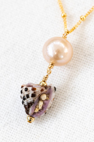 Edison Pearl Drupe Shell Necklace