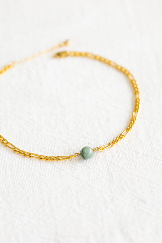 Dark Jade Figaro Anklet