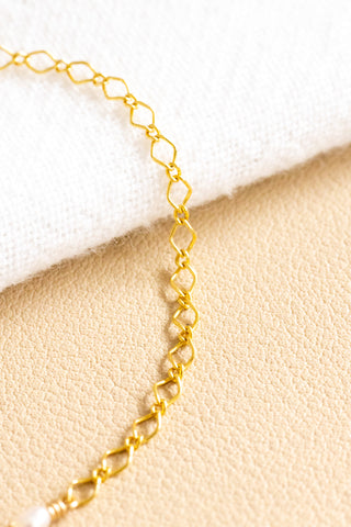 Mini Pearl & Brown Spotted Indigo Dwarf Cone Eliza Bracelet