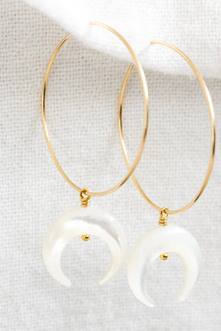 MOP Crescent Dainty Hoops