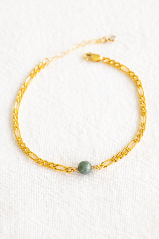 Dark Jade Figaro Bracelet