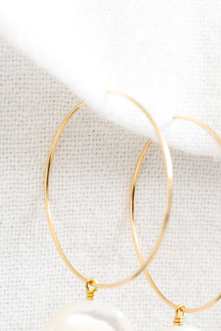 MOP Crescent Dainty Hoops