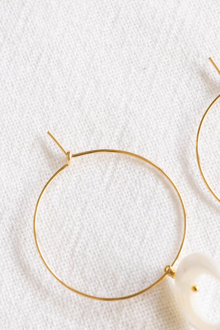 MOP Crescent Dainty Hoops