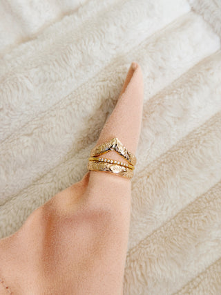 Chevron Floral Ring