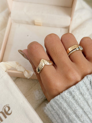 Chevron Blossom Ring