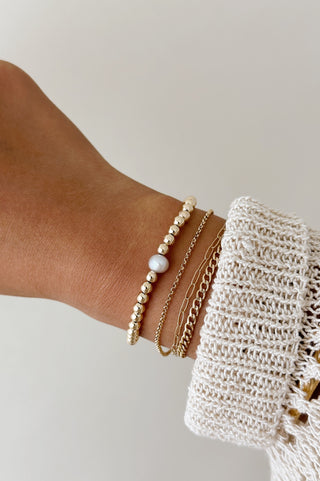 Silver Potato Pearl Bubble Bracelet