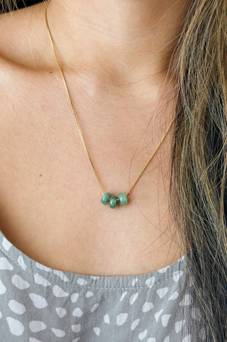 Triple Donut Jade Necklace