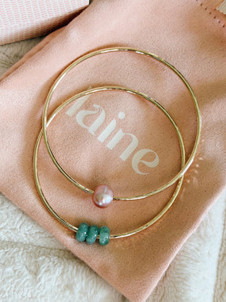 Triple Donut Jade Bangle