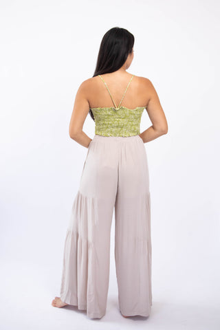 Lime/Cream Leaf Tank Top