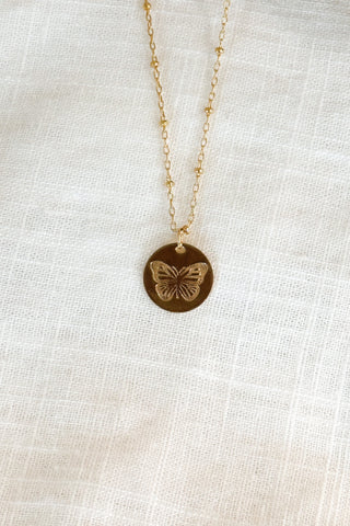 Butterfly Stamped Necklace