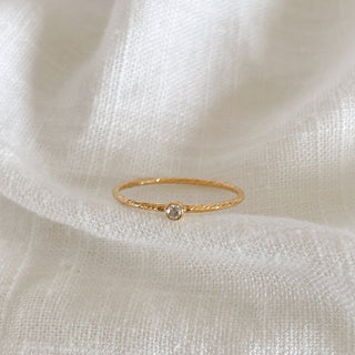 CZ Twisted Stacking Ring